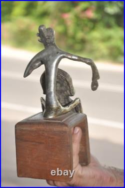 Figurine De Musicien Art Déco Unique En Bois Et Laiton Fait Main