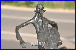 Figurine De Musicien Art Déco Unique En Bois Et Laiton Fait Main