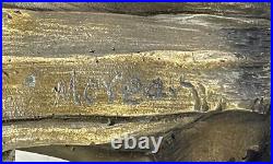 Fille De Lys En Bronze Art Déco Signée Moreau Avec Fleurs Objet De Collection