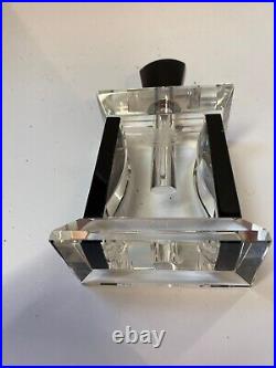 Flacon De Parfum Cristal Creation Balembois Style Art Deco Noir Et Transparent