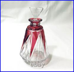 Flacon à parfum ART DECO en cristal doublé rouge SAINT LOUIS 13 cm Collection