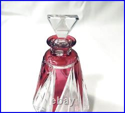 Flacon à parfum ART DECO en cristal doublé rouge SAINT LOUIS 13 cm Collection