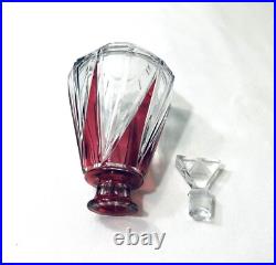 Flacon à parfum ART DECO en cristal doublé rouge SAINT LOUIS 13 cm Collection