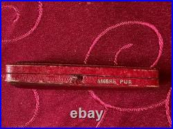 France Art Deco Cigarette holder Ambre Pur Original leather box RARE