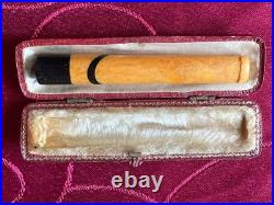 France Art Deco Cigarette holder Ambre Pur Original leather box RARE