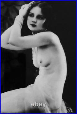 French Art Deco Glamour Nude Photo Framed Vintage Parisian Cabaret Style