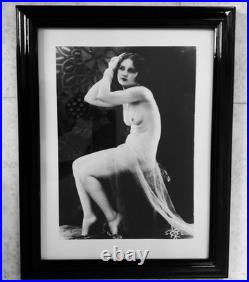 French Art Deco Glamour Nude Photo Framed Vintage Parisian Cabaret Style