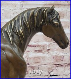 Grand Art Déco Fonte de Collection Arabe Racing Cheval Bronze Sculpture Figure