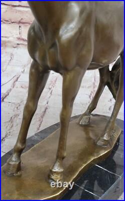 Grand Art Déco Fonte de Collection Arabe Racing Cheval Bronze Sculpture Figure