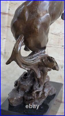Grand Art Déco Fonte de Collection Arabe Racing Cheval Bronze Sculpture Figurine
