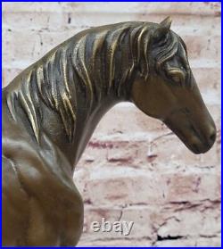Grand Art Déco Fonte de Collection Arabe Racing Cheval Statue Sculpture Bronze