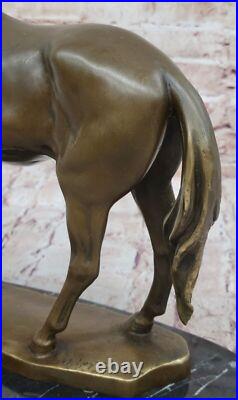 Grand Art Déco Fonte de Collection Arabe Racing Cheval Statue Sculpture Bronze