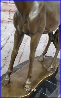 Grand Art Déco Fonte de Collection Arabe Racing Cheval Statue Sculpture Bronze