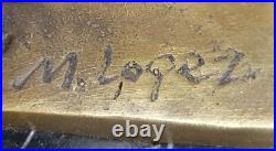 Grand Art Déco Fonte de Collection Arabe Racing Cheval Statue Sculpture Bronze