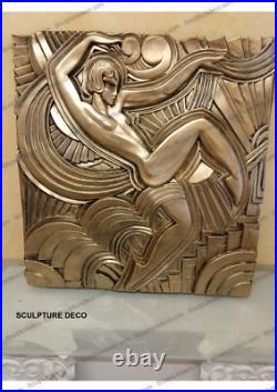 Grand Bas-relief Art Déco Folies Bergères Maurice Picaud 48x47cm Art