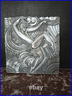 Grand Bas-relief Art déco Folies bergère argent d'après Maurice Picaud Grand Bas-relief Art déco Folies bergère argent d'après Maurice Picaud
