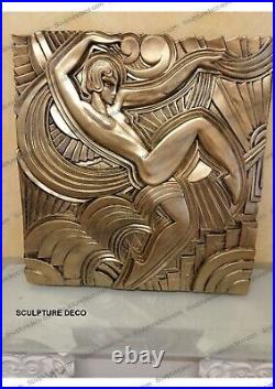 Grand Bas-relief Art déco danseuse Folies bergère d'après Maurice Picaud Grand Bas-relief Art déco danseuse Folies bergère d'après Maurice Picaud
