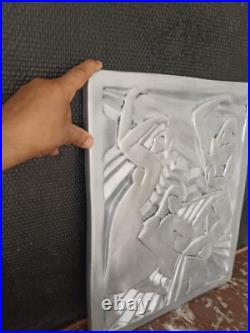 Grand Bas-relief Art déco la danse d'après frères Martel 39x49cm aspect Argent Grand Bas-relief Art déco la danse d'après frères Martel 39x49cm aspect Argent
