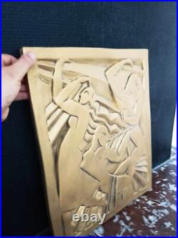 Grand Bas-relief Art déco la danse d'après les frères Martel 39x49cm Grand Bas-relief Art déco la danse d'après les frères Martel 39x49cm