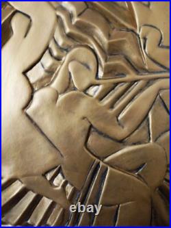 Grand Bas-relief Art déco la danse d'après les frères Martel 39x49cm Grand Bas-relief Art déco la danse d'après les frères Martel 39x49cm