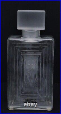 Grand flacon parfum ancien signé Lalique Duncan Cristal Art Deco