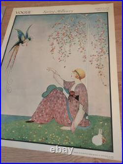 Grand miroir Art déco Vogue 1914 Spring Millinery Affiche illustration