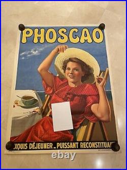 Grande Affiche Ancienne PHOSCAO 1930-1940 Art Déco Chocolat 119X159CM