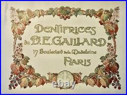Grande Gravure Couleur-publicite Dentifrices Dr Gaillard- Art Deco-c 1920-stern