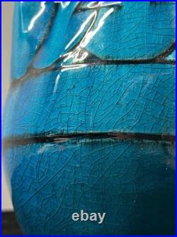 Grande cruche turquoise en grès, déco / collection, art deco