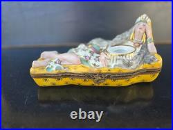 Indienne Encrier Boite Porcelaine De Paris Art Deco 1930 Inkwell Box Aladin