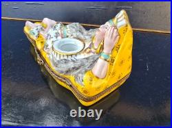 Indienne Encrier Boite Porcelaine De Paris Art Deco 1930 Inkwell Box Aladin