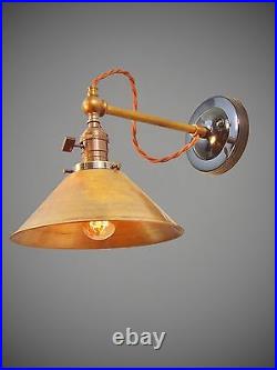 Industrial Lighting-Vintage en Laiton Murale Appliques Steampunk Lampe-Art Deco Light