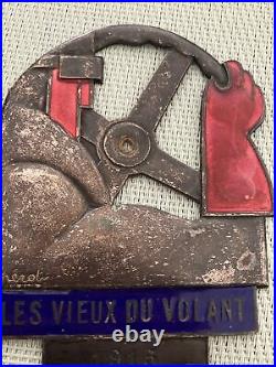 Insigne Plaque Émaillé Art Deco Les Vieux Du Volant 1915