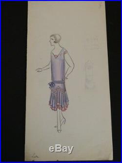 JEANNE LANVIN 15 DESSINS ORIGINAUX 1920s HAUTE COUTURE Stylisme MODE ART DECO