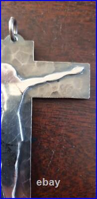 Jean Despres Art Deco Crucifix D Epoque Metal Argente Martele