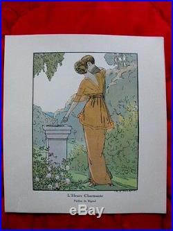 L'heure charmante A. E. Marty parfum de Rigaud rare planche publicitaire 1913
