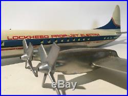LOCKHEED PROP-JET ELECTRA Rare avion alu présentoir d'agence OSGAARD 1957