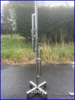 Lampadaire Pied de Lampe Art Deco Ancien Moderniste Laiton Nickelé Chromé