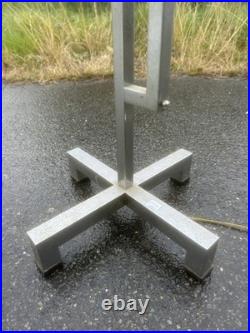 Lampadaire Pied de Lampe Art Deco Ancien Moderniste Laiton Nickelé Chromé