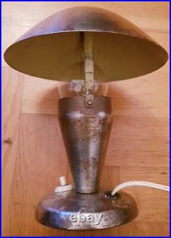 Lampe De Table Bauhaus Art Déco Années 1930 Couleur Argentée Fonctionne