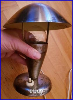 Lampe De Table Bauhaus Art Déco Années 1930 Couleur Argentée Fonctionne