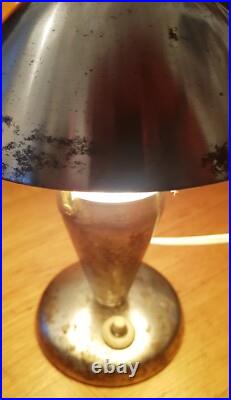 Lampe De Table Bauhaus Art Déco Années 1930 Couleur Argentée Fonctionne