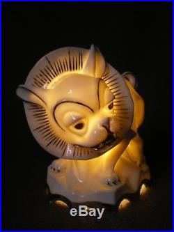 Lampe veilleuse art deco statue bouledogue français antique perfume lamp figural