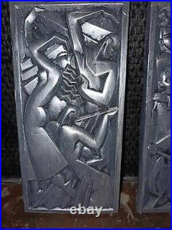 Lot 2 Bas-relief Art déco'L'orchestre et la danse les frères Martel (Argenté) Lot 2 Bas-relief Art déco'L'orchestre et la danse les frères Martel (Argenté)