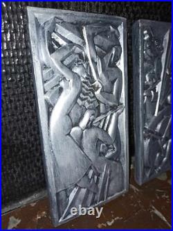 Lot 2 Bas-relief Art déco'L'orchestre et la danse les frères Martel (Argenté) Lot 2 Bas-relief Art déco'L'orchestre et la danse les frères Martel (Argenté)
