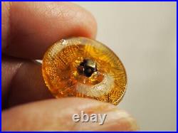 Lot 5 Boutons Anciens Art Deco Verre Antique Lacy Glass Buttons