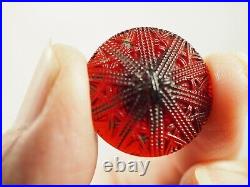 Lot 5 Boutons Anciens Art Deco Verre Antique Lacy Glass Buttons