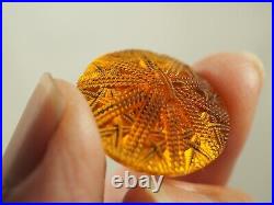 Lot 5 Boutons Anciens Art Deco Verre Antique Lacy Glass Buttons