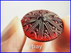 Lot 5 Boutons Anciens Art Deco Verre Antique Lacy Glass Buttons