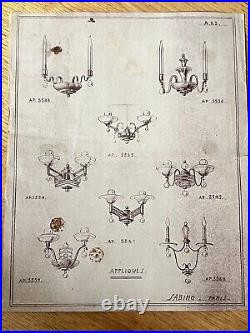 Lot De Croquis Luminaires Ancien ART DECO FERRONNERIE Sabino Vernox